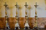 Four large antique Italian church candlesticks