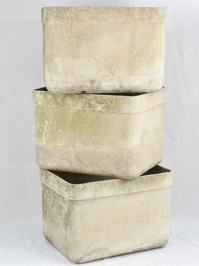 Set of 3 large rectangular Willy Guhl planters 19"
