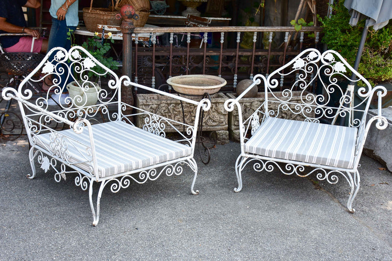 Pair of extra-large garden armchairs