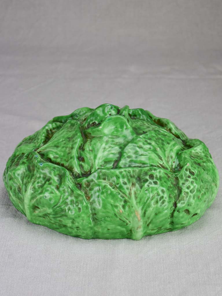RESERVED Early twentieth century French Barbotine cabbage 11½"