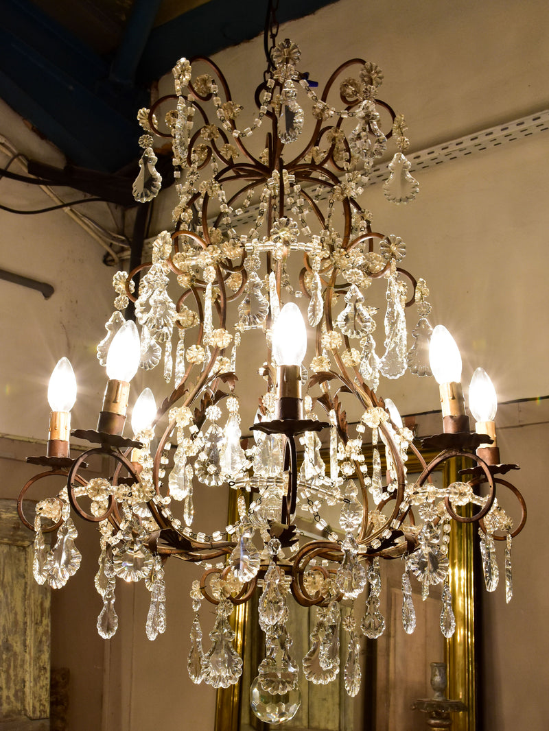 Rare pair of early 20th century crystal chandeliers