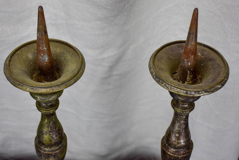 Pair of large antique French candlesticks