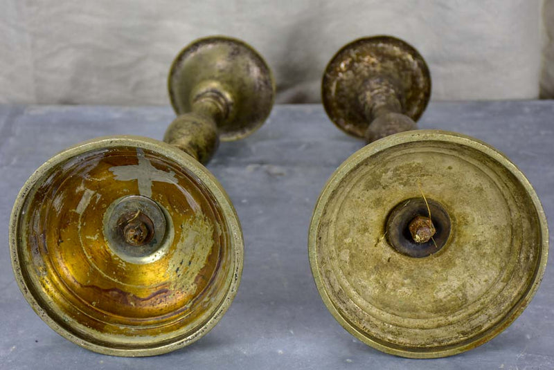 Pair of large antique French candlesticks