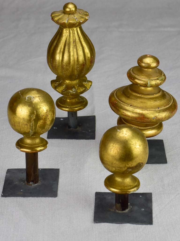 Collection of four gilt salvaged boiserie elements
