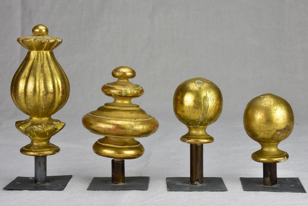Collection of four gilt salvaged boiserie elements