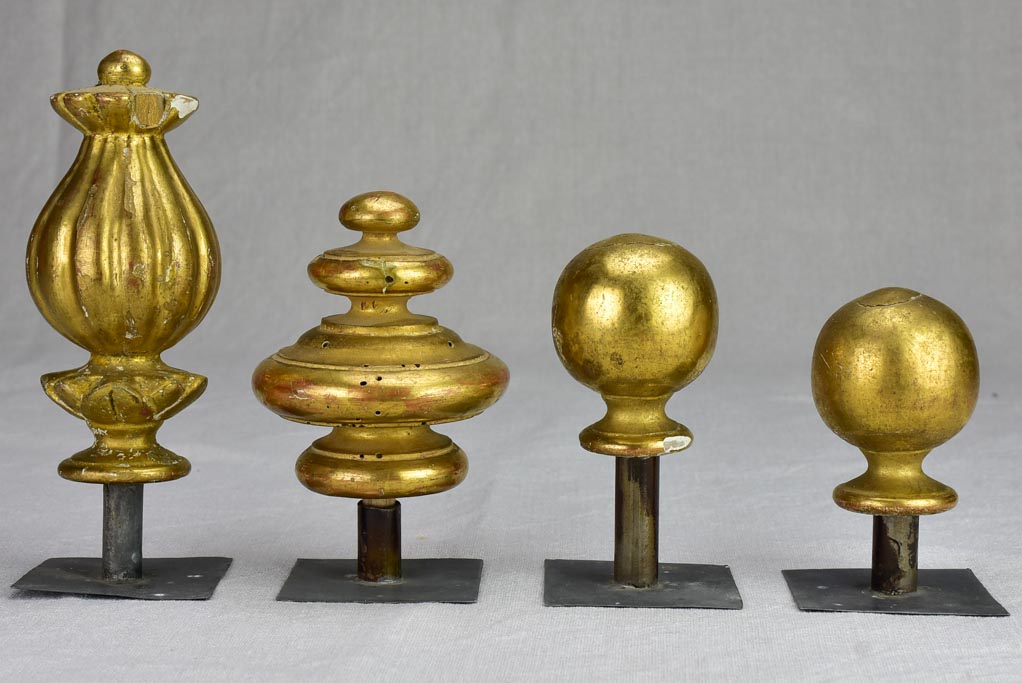 Collection of four gilt salvaged boiserie elements