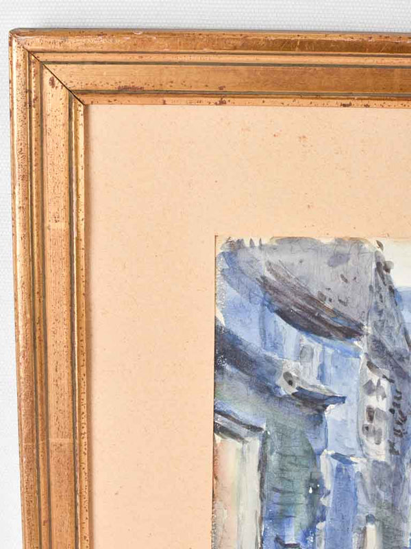 Vintage watercolor - village on river - unknown 16¼" x 20½"