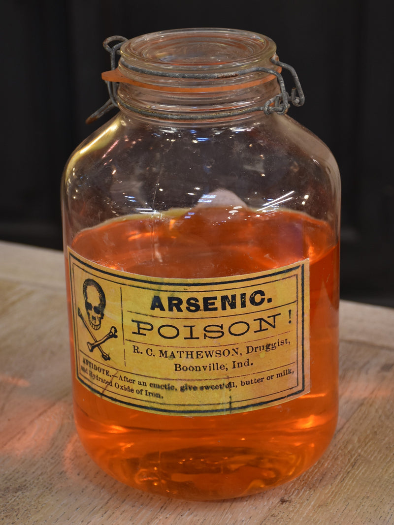 French apothecary glass bottles – arsenic and potion