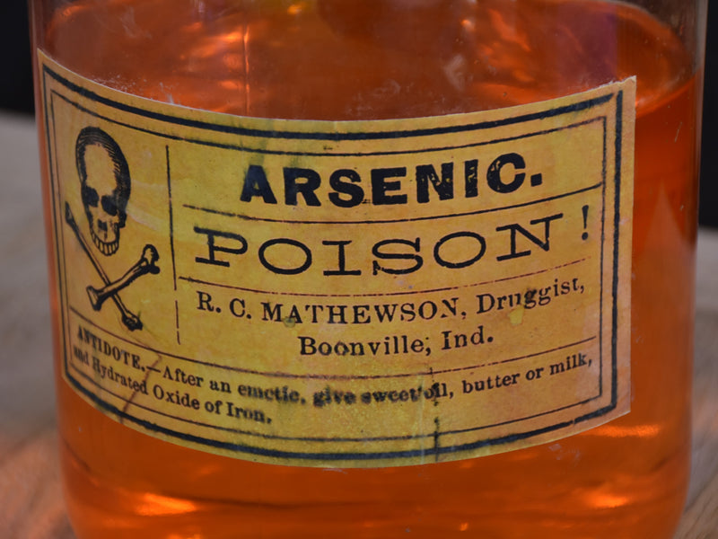French apothecary glass bottles – arsenic and potion