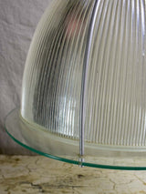 Vintage glass industrial light (3 available) 17¾"
