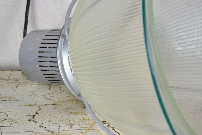 Vintage glass industrial light (3 available) 17¾"