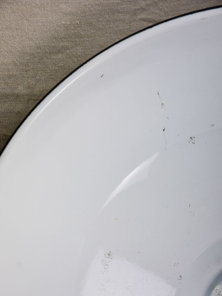 Pair of very large industrial enamel lights - black and white (2 pairs available)