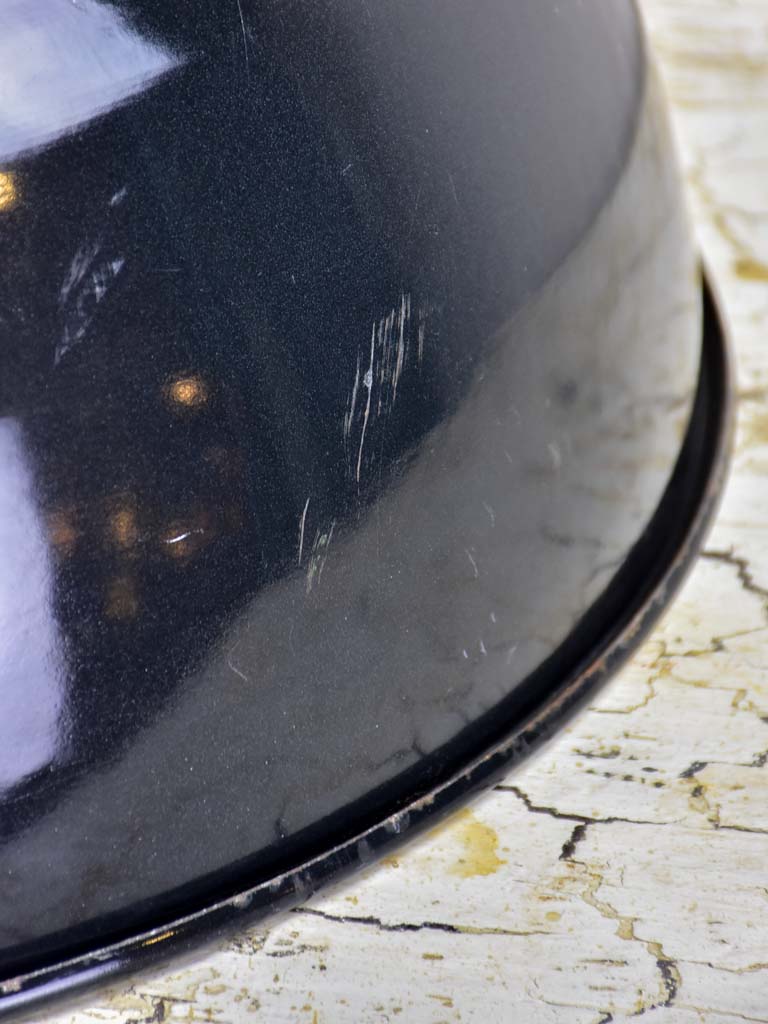 Pair of very large industrial enamel lights - black and white (2 pairs available)