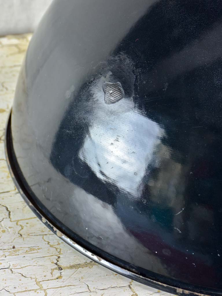 Pair of very large industrial enamel lights - black and white (2 pairs available)