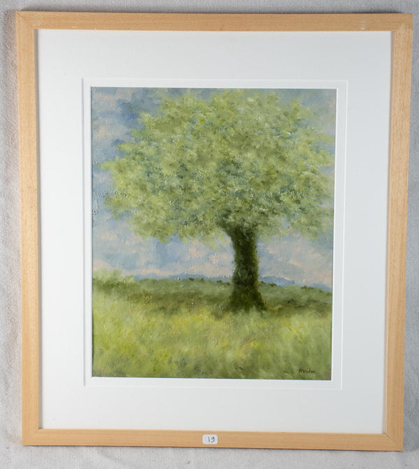 Russet-toned framed Impressionist canvas print