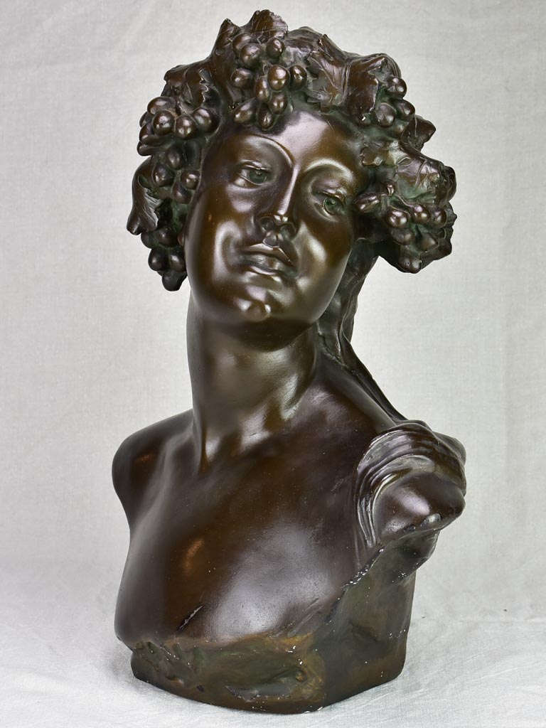 Late 19th Century plaster bust of a woman signed Joseph Marie Thomas Lambeaux (Jef Lambeaux) 22½"