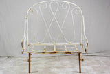 Antique French wrought iron folding armchair bed