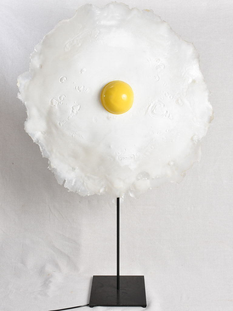 Artisan-made resin fried egg floor light 51¼"