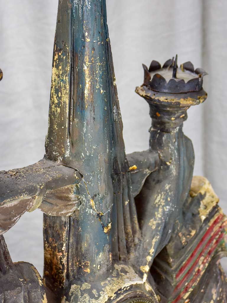 Large French maritime ex voto with candles