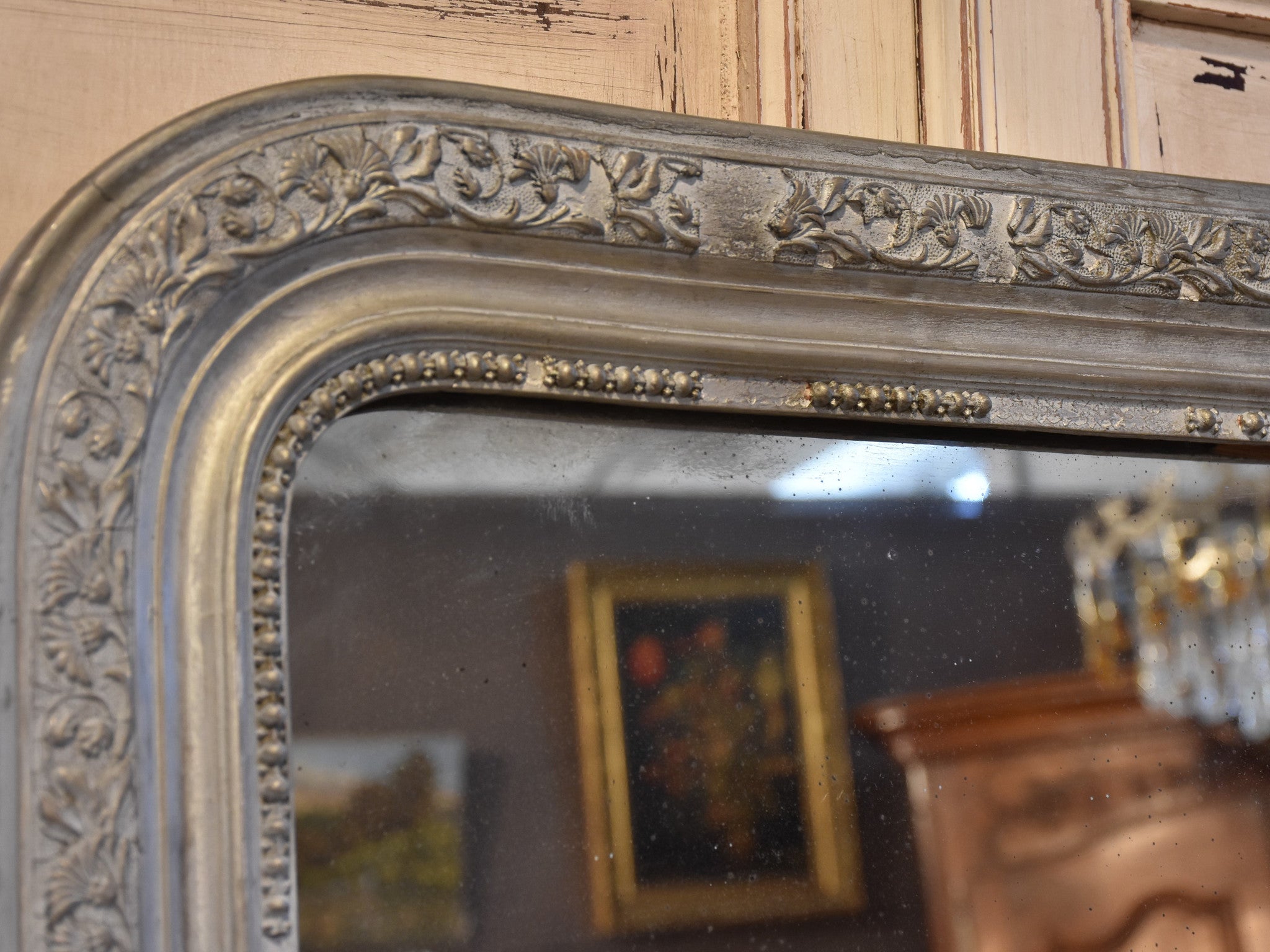 Mirror, Louis Philippe, grey patina, 19th-century