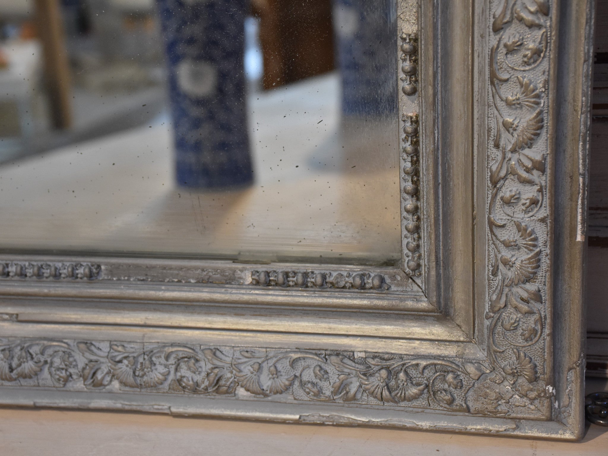 Mirror, Louis Philippe, grey patina, 19th-century