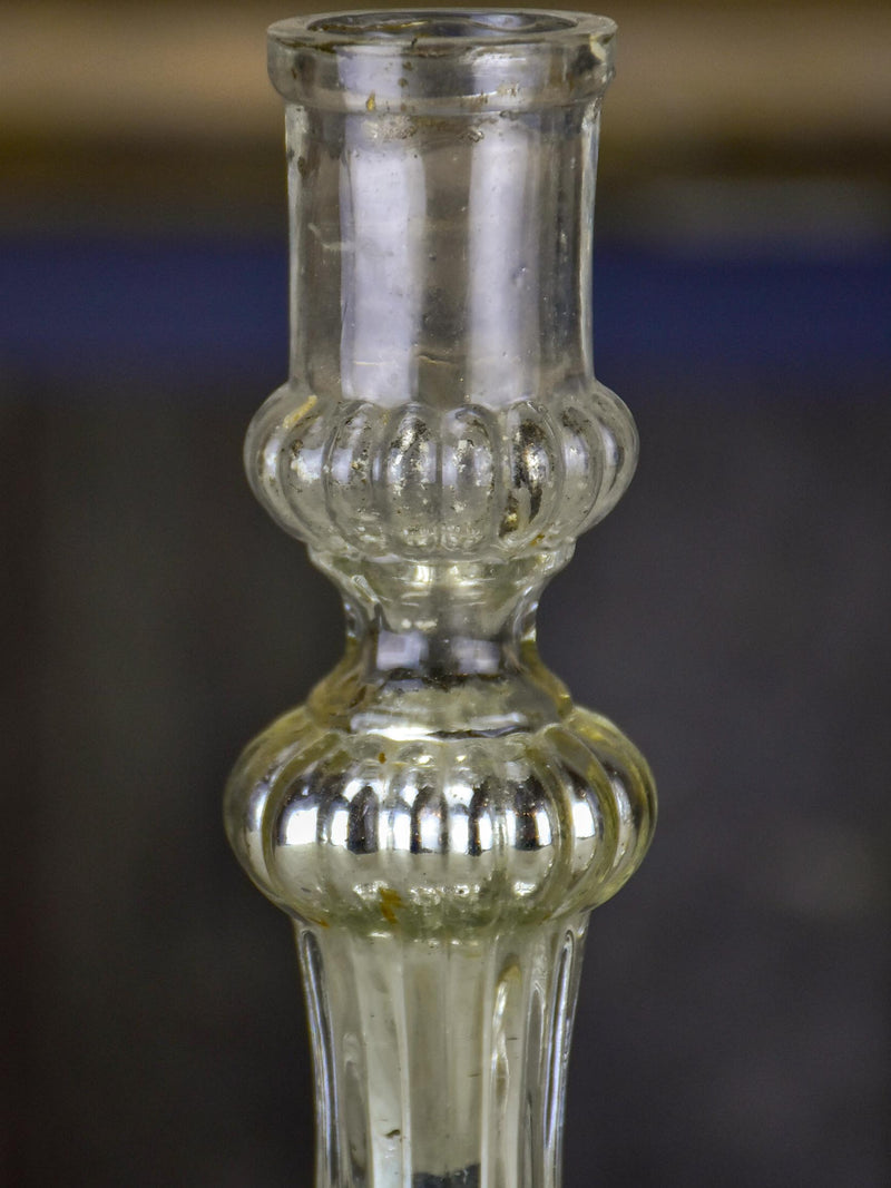 Pair of 19th Century mercury glass candlesticks