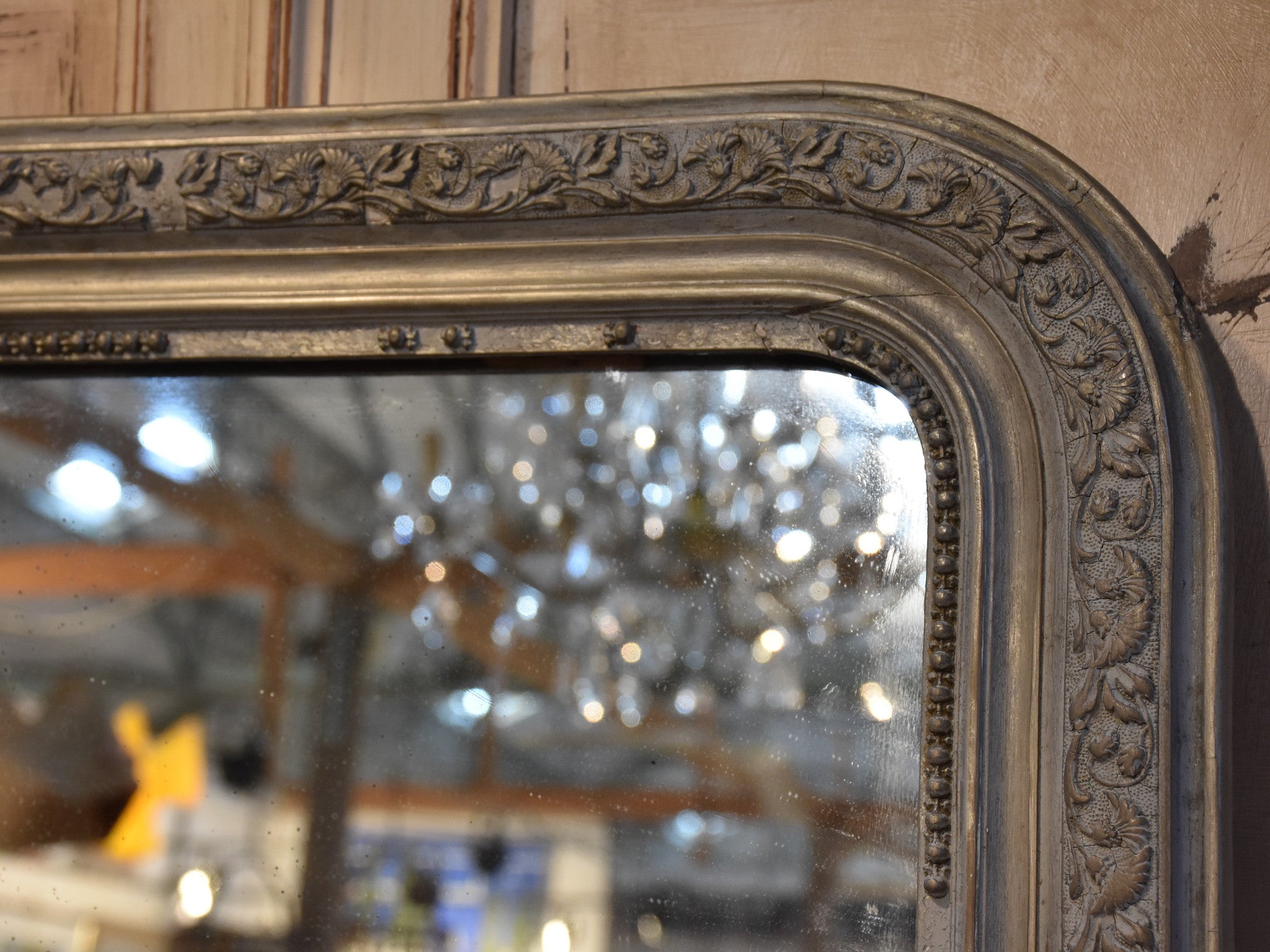 Mirror, Louis Philippe, grey patina, 19th-century