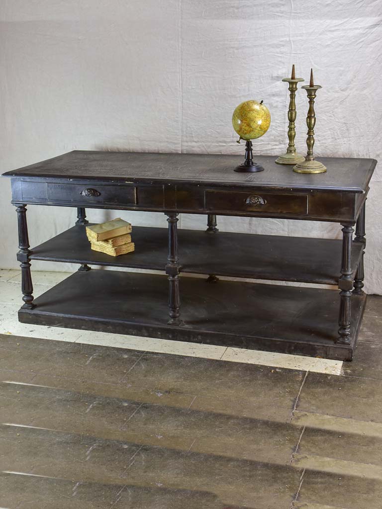 Antique French shop table / drapery table
