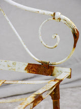 Antique French wrought iron folding armchair bed