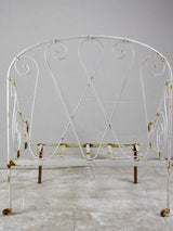 Antique French wrought iron folding armchair bed