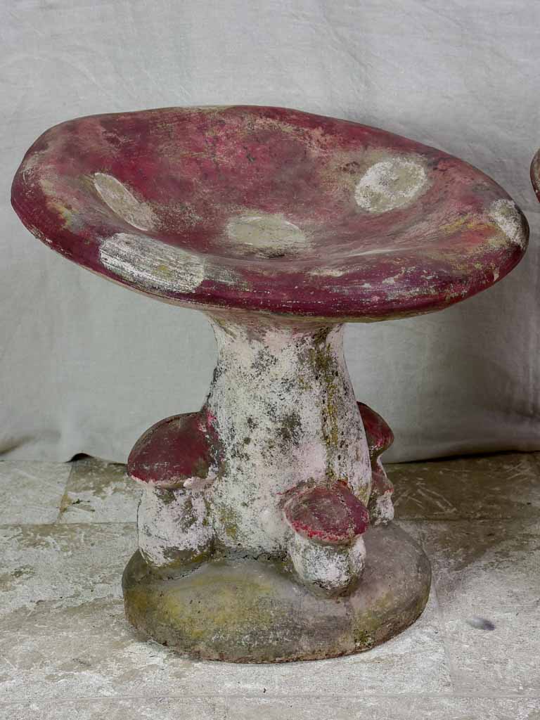 Pair of vintage French garden mushroom stools