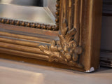 Mirror, gilded flower frame, antique, French