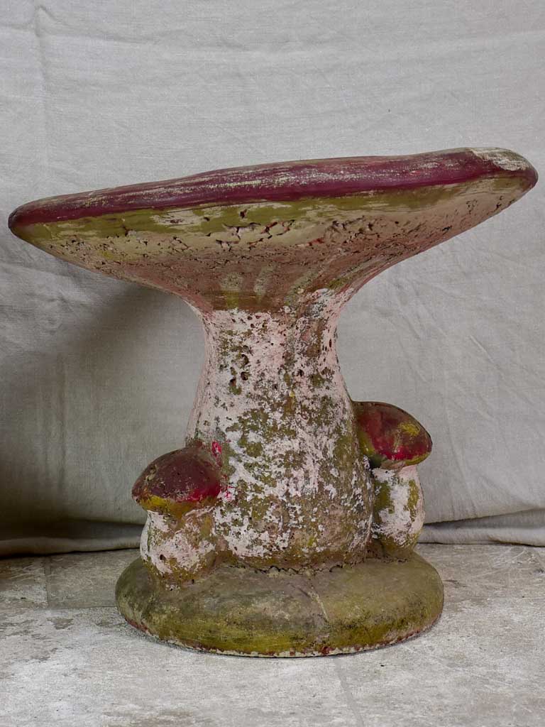 Pair of vintage French garden mushroom stools