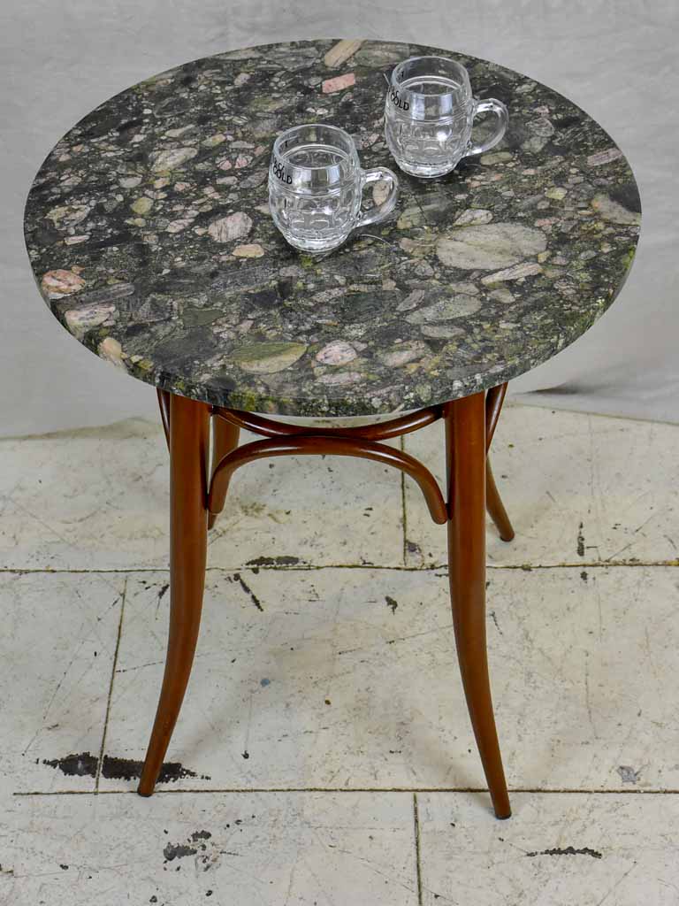 Thonet style bistro table with granite top