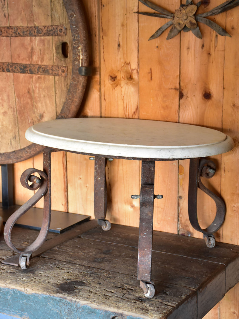Antique French marble butcher's display table