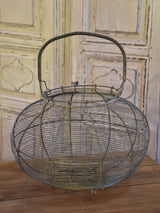 Very large antique wire basket for collecting escargots