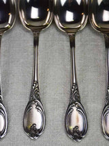Set of 12 19th century French silver spoons with monogram 646 grams