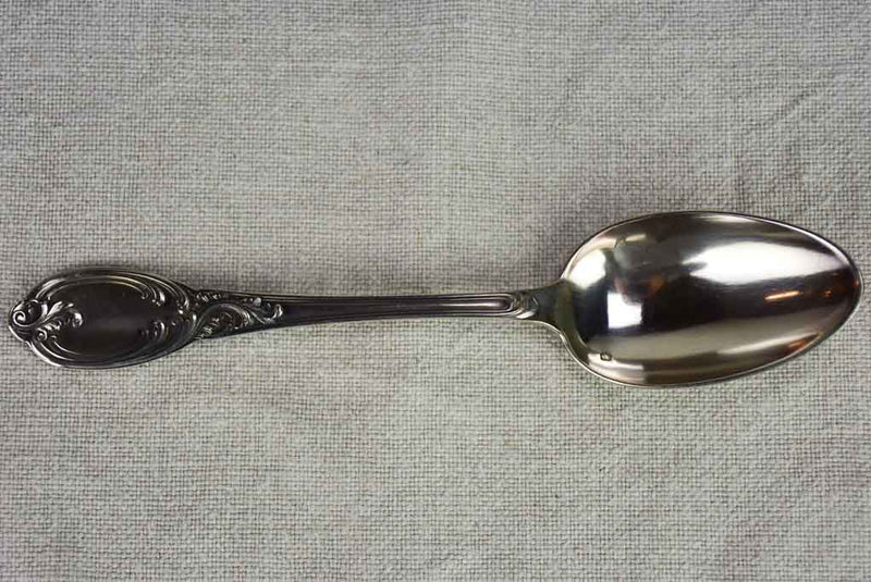 Set of 12 19th century French silver spoons with monogram 646 grams