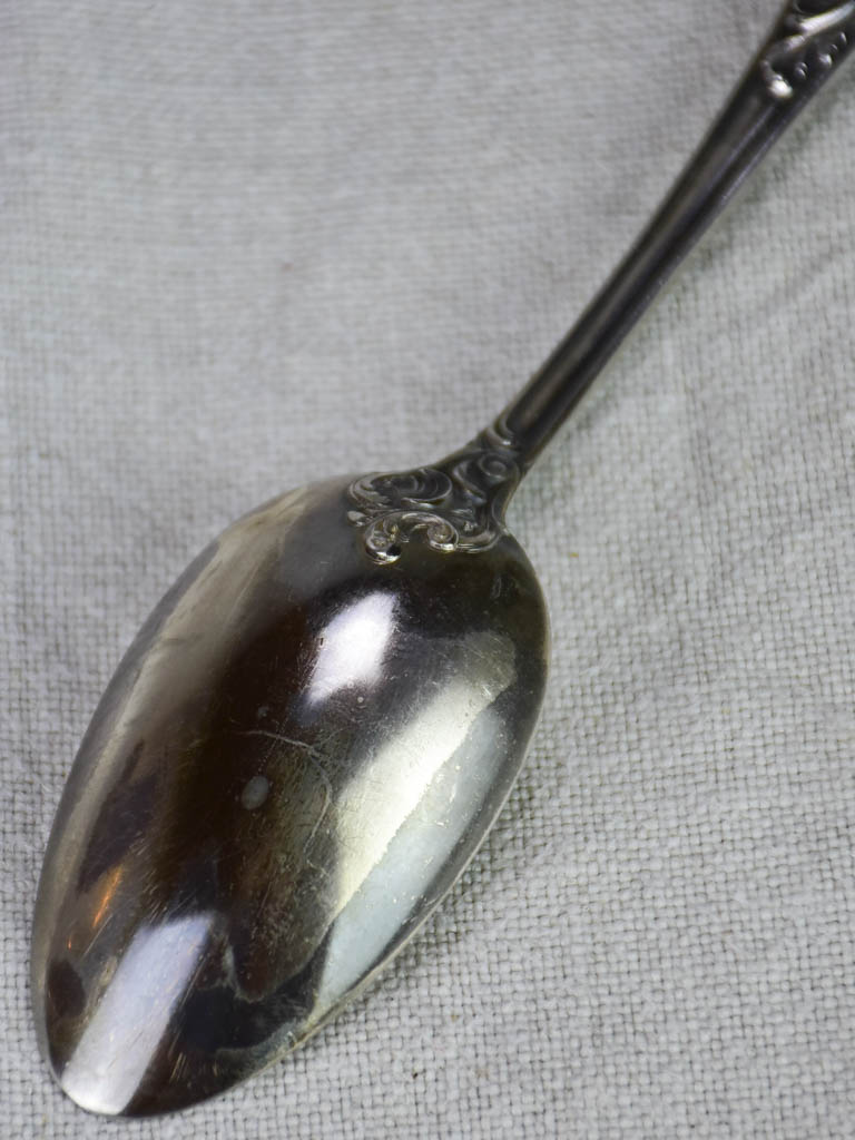 Set of 12 19th century French silver spoons with monogram 646 grams