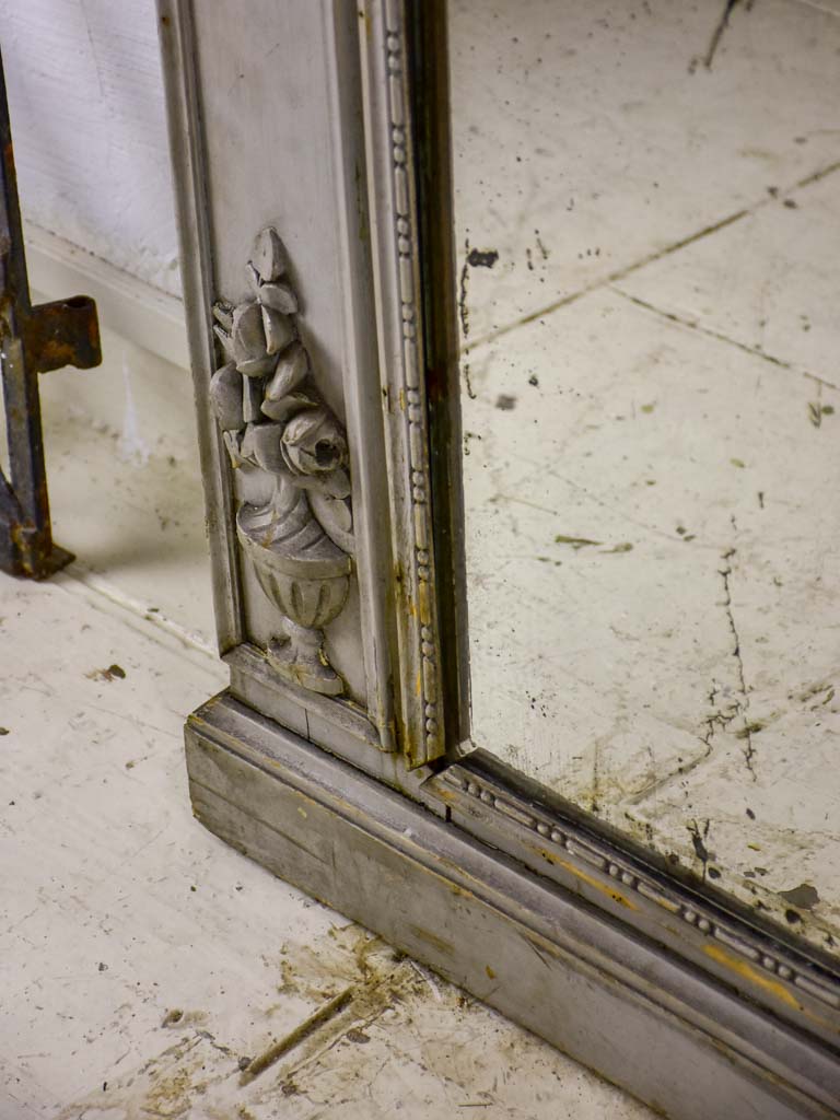 Large antique French trumeau mirror
