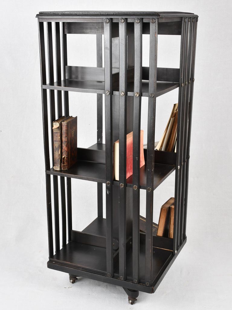 Rotating bookcase, Napoleon III, 17¼" x 42¼"