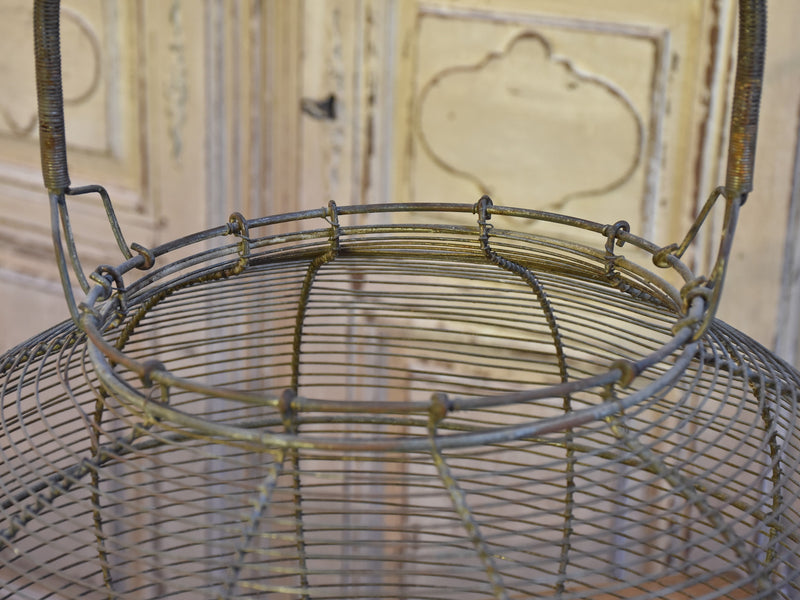 Escargot basket, very large, antique, wire