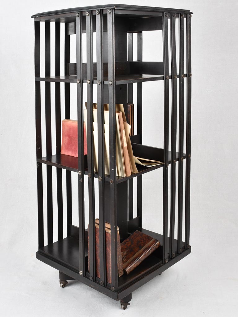 Rotating bookcase, Napoleon III, 17¼" x 42¼"