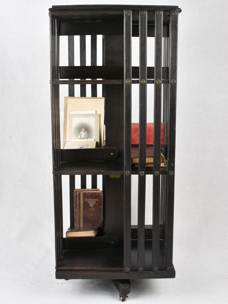 Rotating bookcase, Napoleon III, 17¼" x 42¼"