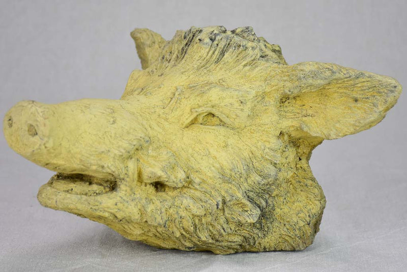 Mid century clay sculpture of a wild boar