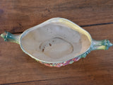 Antique Barbotine vase with pink flowers