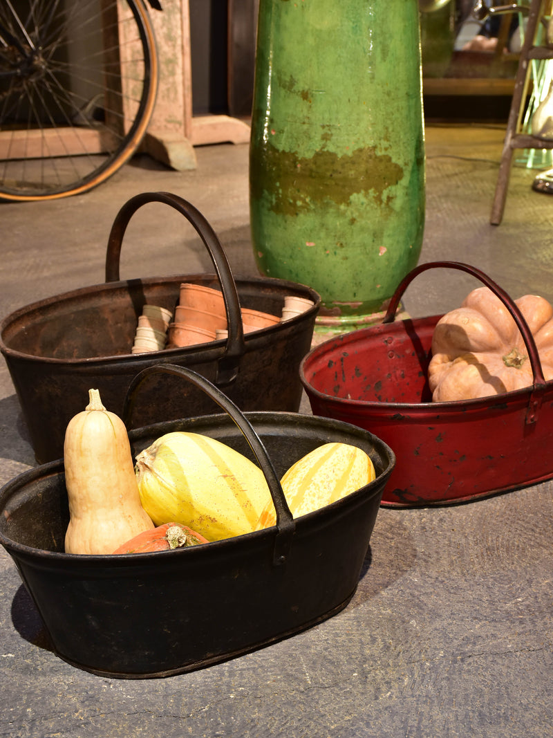 Three French harvest baskets