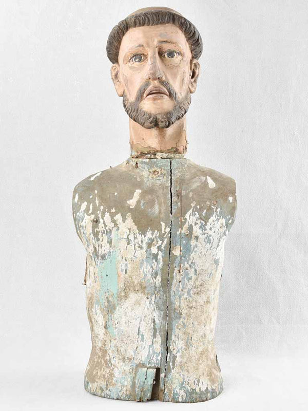 18th century French wooden sculpture of a Monk 27¼"