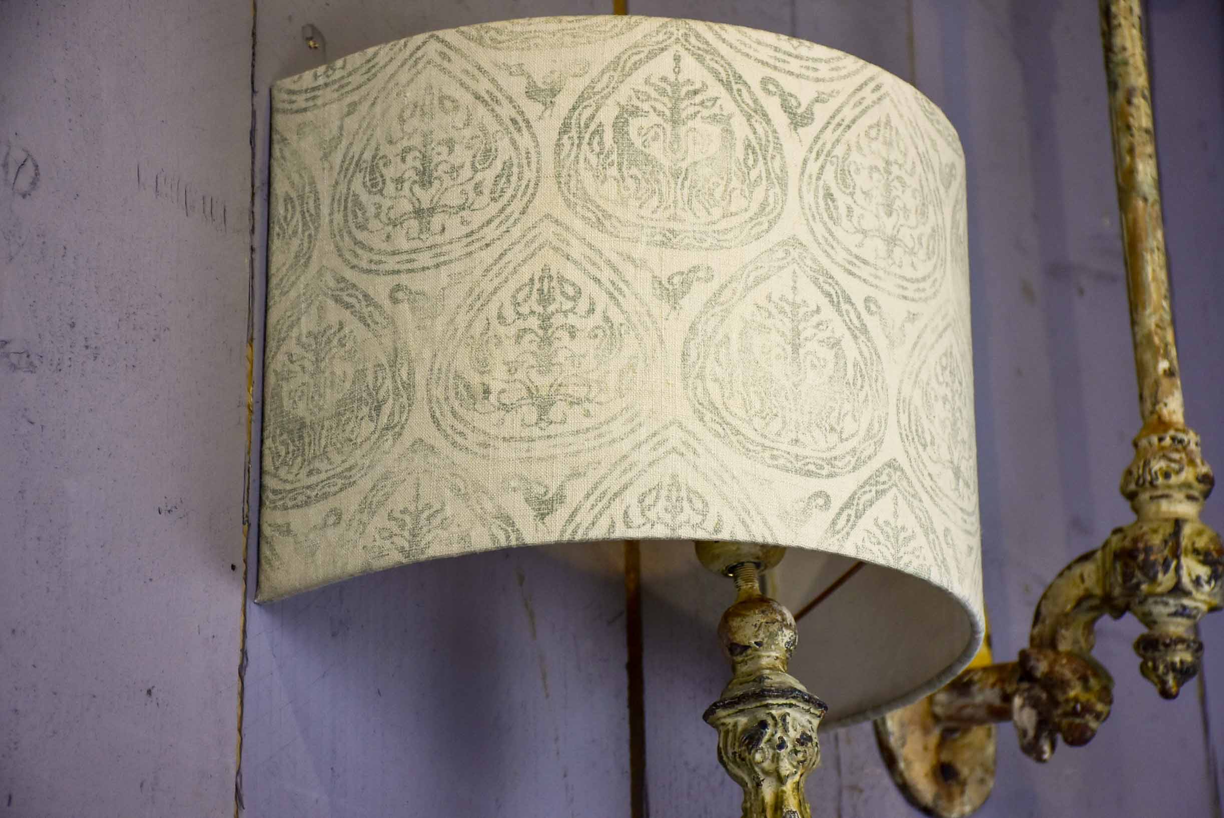 Pair of cast iron wall appliques made from salvaged balusters