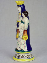 Small ceramic statue of the Virgin Mary from Quimper 9"